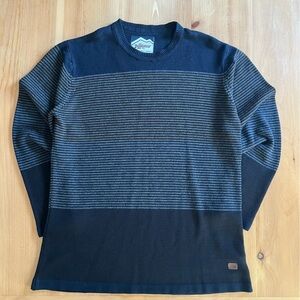 Roadster Life Co Navy Striped Knit Sweater Men’s Large Biker Style Pullover